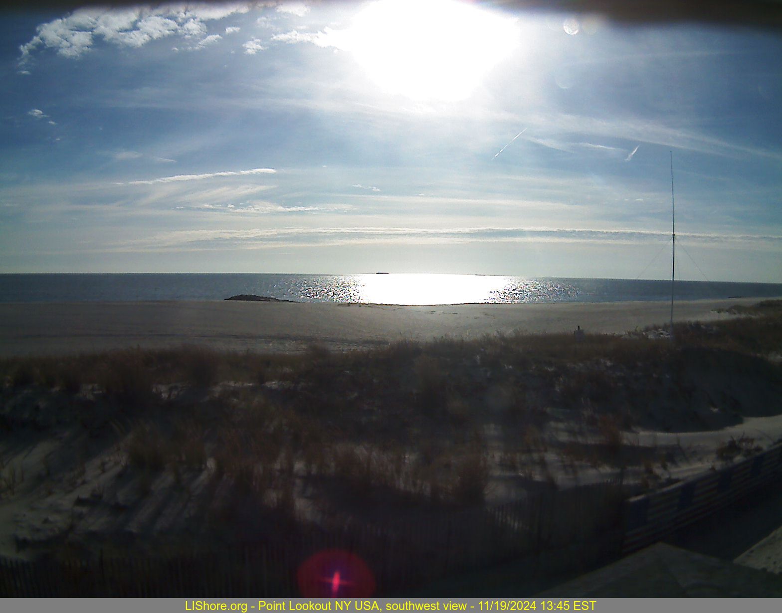 Webcam thumbnail of Point Lookout Beach - southwest view